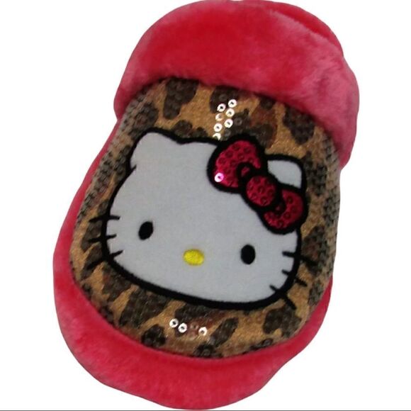 Hello Kitty Sequin Animal Print Slippers - Picture 2 of 5